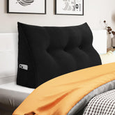 Triangular Reading Pillow Backrest Corduroy(100% Cotton)—Black
